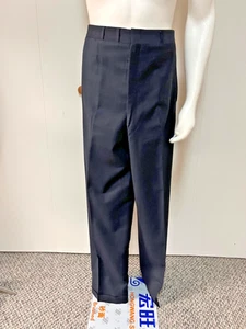 Excellent Vintage !940s/1950s Worsted Wool Midnight Blue Black Dress Pants 32x32 - Picture 1 of 10