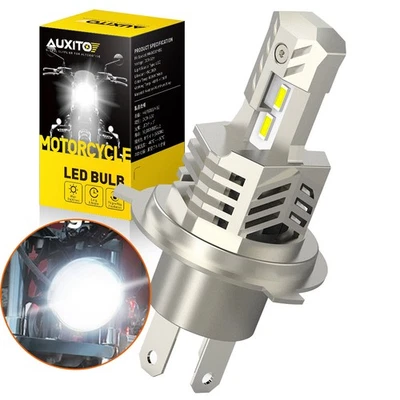 LED Beam Headlight Hi/Low H4 6000K Bulb For Motorcycle 9003 Super Bright White - Image 1 of 4