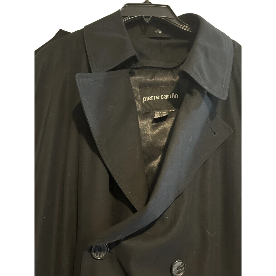 Hombre Pierre Cardin Impermeable Negro Talla 42 Largo Cremallera Forro Foto 1 de 4