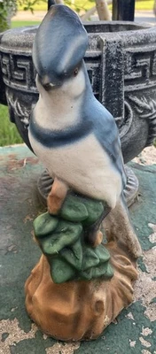 Blue Jay Bird Cemento Escultura Patio Arte De Colección Estatua Hormigón Shabby Granja Foto 1 de 4
