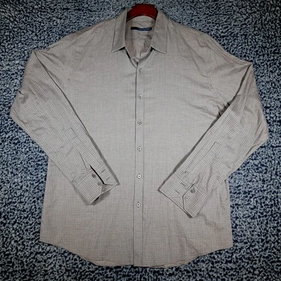 Zachary Prell Shirt Men's XL Button-Up Long Sleeve Gray Paisley Pattern Cotton - Image 1 of 4