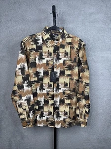 TR Tailored Recreation Premium Brown/Tan/Black Long Sleeve Button Up Men L NWT - Picture 1 of 12