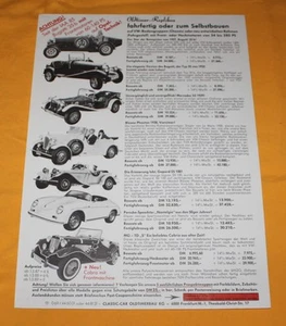 Classic-Car 1985 Kit-Car Prospekt Brochure Catalogue Depliant Bugatti Porsche - Bild 1 von 1