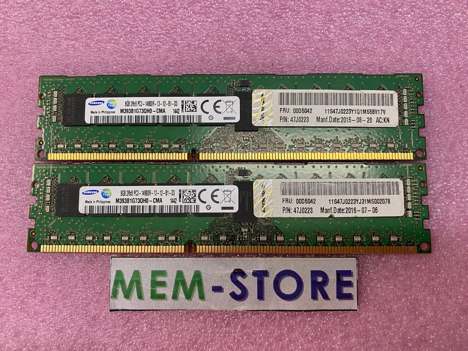 IBM Lenovo 47J0223 00D5042 8GB 2Rx8 Registered PC3L-14900R Memory Ram Tested! - Image 1 of 1