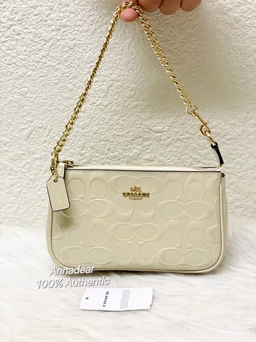 Coach Nolita 19 nuovo con etichette in pelle firmata colore CU000: oro gesso