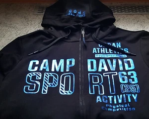 CAMP DAVID Herren Sweat Jacke/ Hoodie Gr.XL Schwarz mit blauem Dekor Neuwertig - Bild 1 von 6