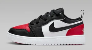 Jordan 1 Low ALT (PS) 'Bred Toe 2.0' White Black Red Hook & Loop 1Y-3Y Nike Air - Picture 1 of 9