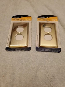 Amerelle Lacquer Protected 2 Toggle Plated Steel Wallplate - Picture 1 of 3