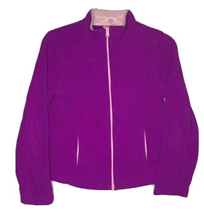 Faded Glory Fleece Sweatshirt Girl’s XL 14-16 Purple Full Zip Mock Neck Pockets - Picture 1 of 9