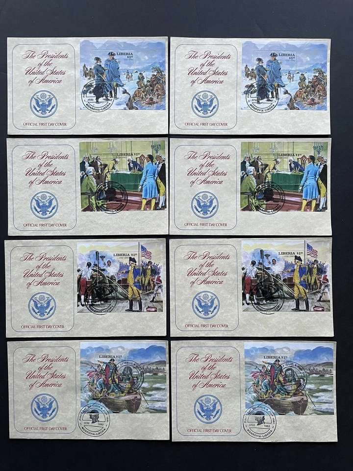 Liberia 1992 FDC + American Independence +2 Sets of 4 Stamp Sheets +Historical - Image 1 of 1
