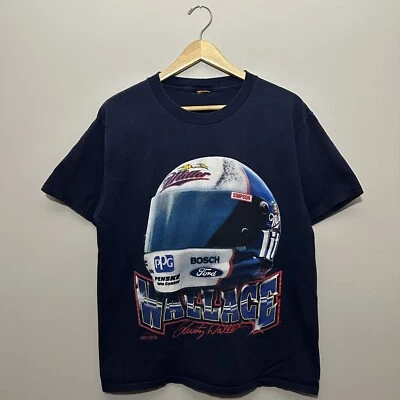 Camiseta De Colección Años 90 Rusty Wallace Nutmeg Mills NASCAR Azul Marino Foto 1 de 4
