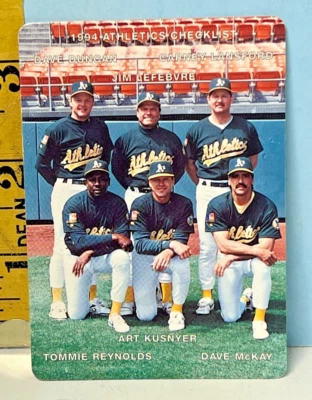 1994 Mothers Cookies Oakland Athletics Checklist #28 of 28 - Image 1 of 2