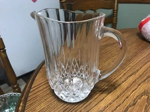 Heavy Crystal Water Pitcher, diamond cut, 7 inch tall - Picture 1 of 4