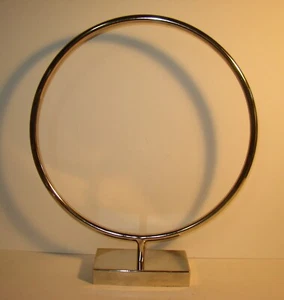 Pottery Barn Nickle Plate Circle/Sphere Sculptures Modern Art 14" - Picture 1 of 3