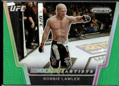 2021 UFC PRIZM GREEN PRIZM KNOCKOUT ARTISTS #14 ROBBIE LAWLER  - Image 1 of 2