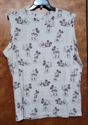 男式米老鼠无袖 T 恤 XL X 大号冰淇淋设计全新 100% 棉 — 第 1/4 张图片