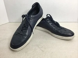 Calvin Klein Men Sneakers Shoes Blue White Leather Lace Up Round Toe 12 Malin - Picture 1 of 14
