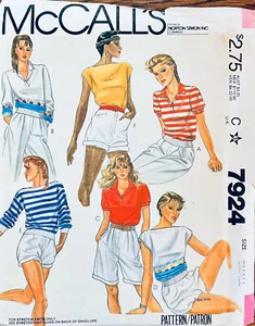 7924 McCall's Tops Gr. Small UNCUT FACTORY FOLD - NEU 1982 #200 - Bild 1 von 2
