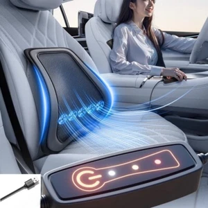Silla de asiento de coche universal USB respaldo lumbar cintura almohada transpirable enfriamiento verano - Imagen 1 de 15