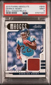 2019 PANINI ABSOLUTE GAME USED FOOTBALL RELICS #BH6 DERRICK HENRY PSA 9 POP 3! - Picture 1 of 2