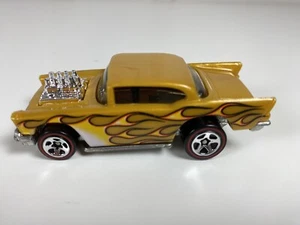 HOTWHEELS REDLINE 1957 CHEVY DIECAST CAR CARAMEL FLAMES 1976 MATTEL VINTAGE 70S - Picture 1 of 12