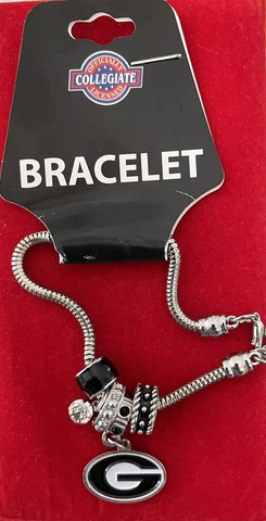 NCAA Georgia Bulldogs Euro Bead Bracelet Team Logo Charm Jewelry Cover