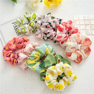Fascia per capelli elastica donna grande scrunchies blu viola fiore corda anello cravatte - Foto 1 di 22