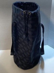 Pampered Chef Consultant Tote Bag  All Black Round Drawstring Zipper On Side - Picture 1 of 7