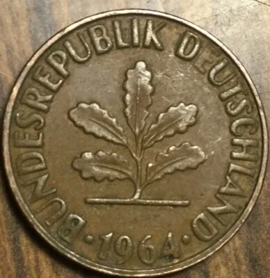 1964 GERMANY 2 PFENNIG COIN - Image 1 of 2