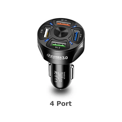 Cargador rápido de coche USB de 2 3 4 puertos adaptador PD para teléfono celular Samsung iPhone Android Foto 1 de 4