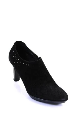 Botines Aquatalia Mujer Cremallera Lateral Tacón Bloque Tachonado Gamuza Negra Talla 39 Foto 1 de 4