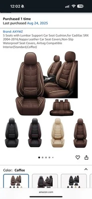 Cojín de asiento de coche 5 asientos con soporte lumbar para Cadillac SRX 2004-2016 Foto 1 de 4