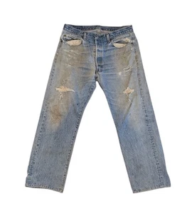 Jeans Levis 501 36x32 Denim Azul Rojo Tab Envejecido EE. UU. De Colección Usados Años 80 #519 - Imagen 1 de 10