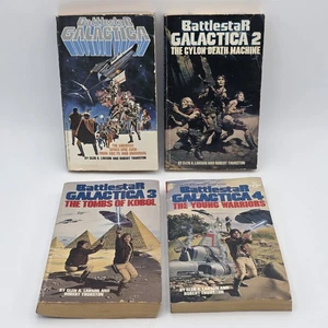 Lot of 4 - Battlestar Galactica 1-4 by Glen A. Larson Paperback Vintage - Imagen 1 de 13