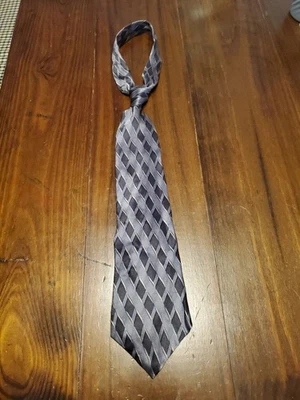 Corbata de seda para hombre Claiborne negro gris patrón Foto 1 de 4