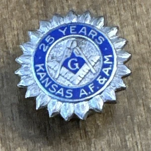 Vintage 25 Jahre Freimaurer Freimaurer Hut Anstecknadel Kansas A.F & A.M. - Bild 1 von 4