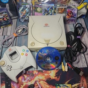 White Sega Dreamcast Console System with OEM Controller & Sonic Adventure WORKS!