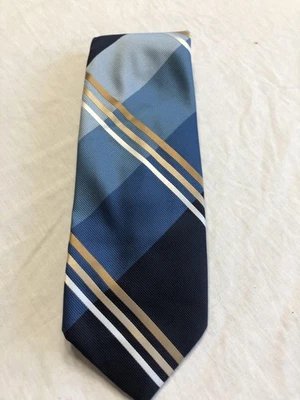 Corbata Damon Para Hombres Azul Tostado Diagonal Cuadros Clásica Corbata Texturizada Poliéster EE. UU. Foto 1 de 4