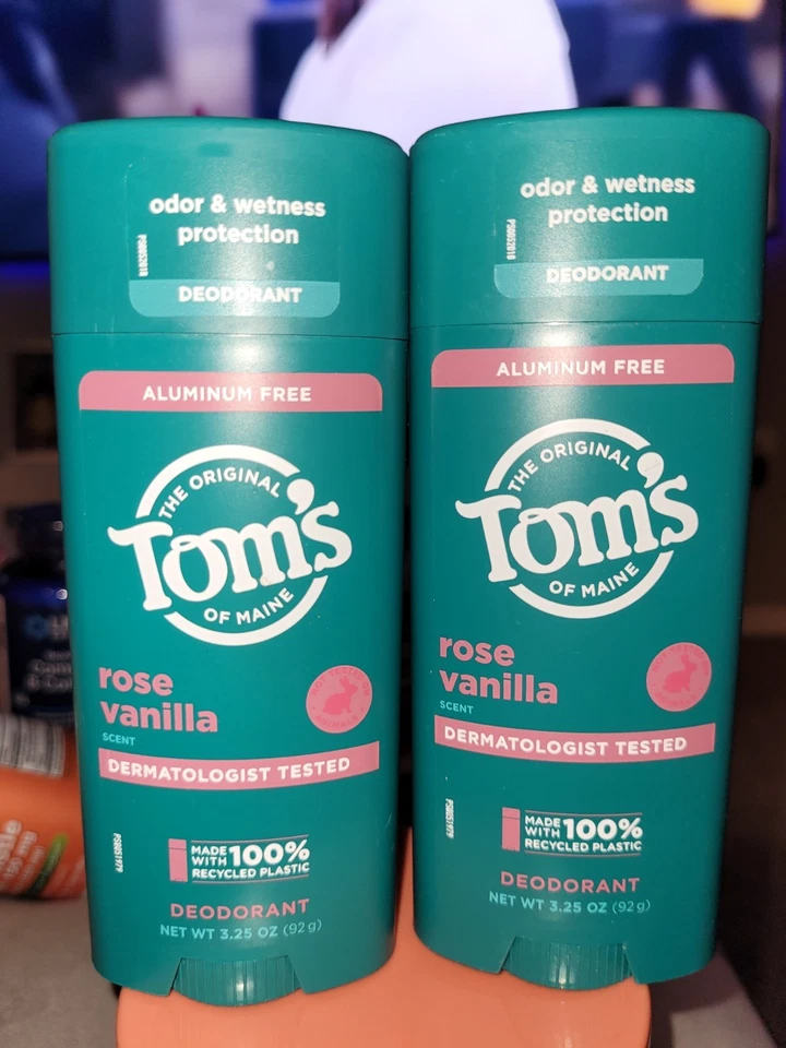 Nuevo desodorante en barra de vainilla rosa libre de aluminio Tom's of Maine paquete de 2 3,25 oz Foto 1 de 1