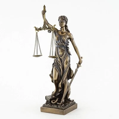 Top Collection Bronze Finish Lady Justice 12.5 Inch Statue Sculpture - Image 1 of 4