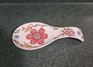 Cracker Barrel Kitchen Accessories, Floral Stoneware Serving Spoon Rest - Picture 1 of 3