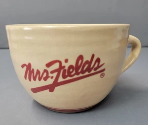 Vintage Mrs. Fields Ceramic Mug Tan Large 24 oz Soup Coffee Cup Cafe Logo Comfor - Picture 1 of 8