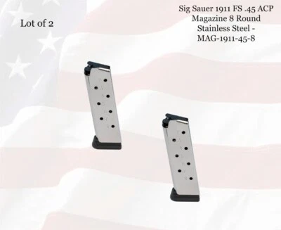 LOT of (2) Sig Sauer 1911 FS .45 ACP Magazine 8 Round, SS - MAG-1911-45-8 - Image 1 of 3