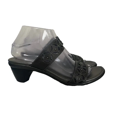 Naot Womens Gunmetal Gray Leather Cone Heel Slide Double Strap Sandal Size EU 40 - Image 1 of 4