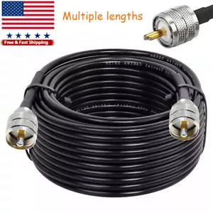 RG-58 RF Coaxial Cable UHF PL-259 Male to Male Connector Ham CB Radio 30-100ft - Picture 1 of 13