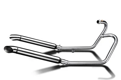 Silenciadores completos de escape Triumph Bonneville Bobber 21" de acero inoxidable con punta curva Foto 1 de 3