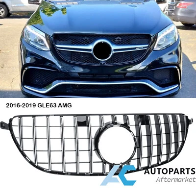 Front Grille Silver GT Style Grill For 2016-2019 Mercedes GLE W166 GLE63 AMG Foto 1 de 4