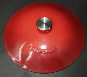 LE CREUSET #26 Red Enameled Cast Iron Dutch Oven ~ Replacement Lid Only *FRANCE - Picture 1 of 2