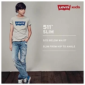 Jeans Levis 511 Slim Super Morbidi Ragazzo Taglia 18 Reg 29x29 Blu Zip Fly Nuovi con etichette - Foto 1 di 12