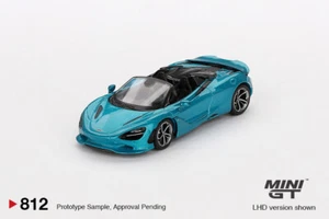 (In Stock) Mini GT #812 1/64 McLaren 750S Spider Belize Blue LHD Model Car - Picture 1 of 3
